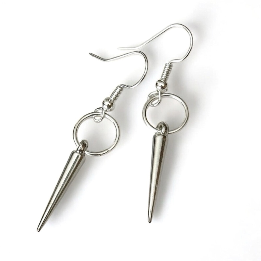 5 For $25💫Alternative Silver Punk Spike Dangles Earrings